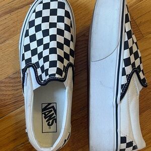 Vans Platform Black and White Checkerboard Sneakers